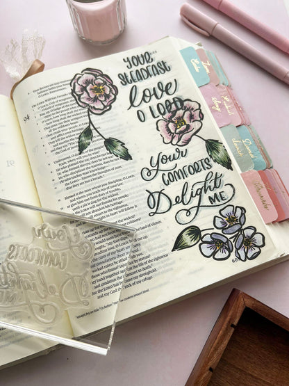 Psalm 94 Bible Journaling Stamps - 12 Clear Stamp Set