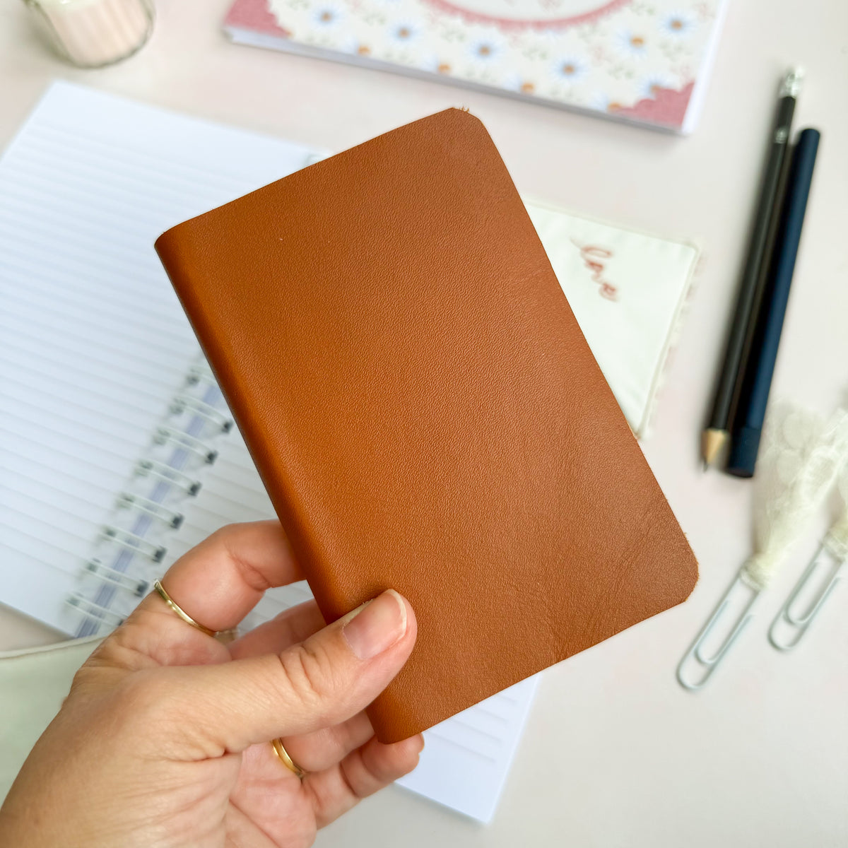 Tan leather Pocket New testament, Psalm & Proverbs