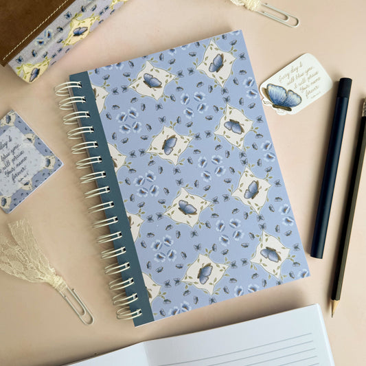 Everyday I Will Praise - Blue Butterfly - Wire Bound Prayer & Reflection Journal