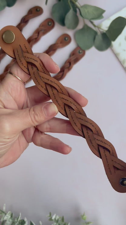 I Love You O Lord My Strength - Psalm 18:1-2 - Real Leather Bracelet