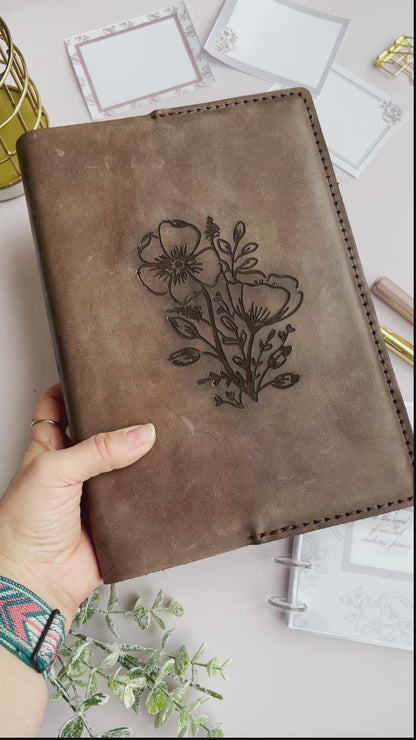 The Word Remains - Floral Real Leather Bible Cover