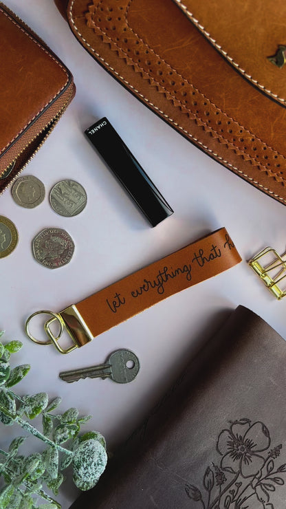 Let Everything That Has Breath Praise The Lord - Real Leather Key Fob Key Ring