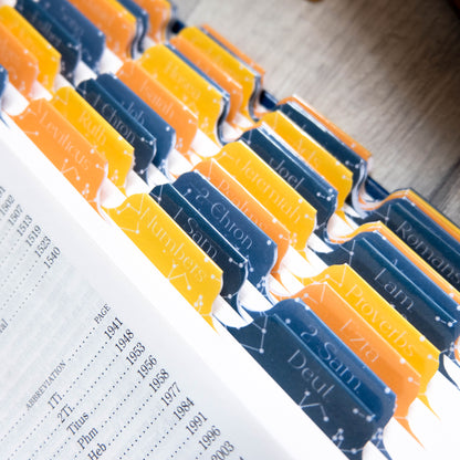 The Heavens Declare - Blue & Golden Yellow Constellation Bible Tabs