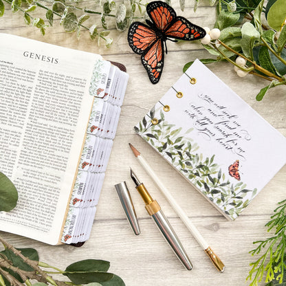 You Will Seek Me & Find Me - Watercolour Butterfly Laminated Bible Tabs