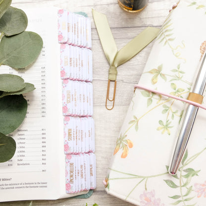 Floral & Foil - Watercolour Gold Foil Laminated Bible Tabs