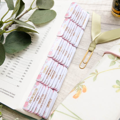 Floral & Foil - Watercolour Gold Foil Laminated Bible Tabs