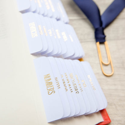 Elegant White and Gold Bible Tabs - Simple & Minimalistic