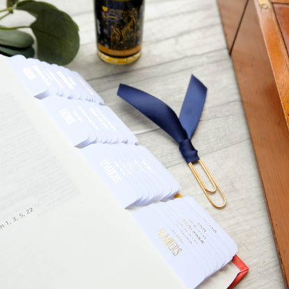 Elegant White and Gold Bible Tabs - Simple & Minimalistic