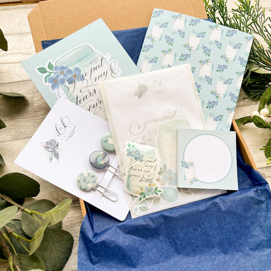 You Put My Tears In Your Bottle - Psalm 56 Bible Journaling Kit - Page spread Kit, Prayer Journal, bookmarks, sticker & Memo Pad