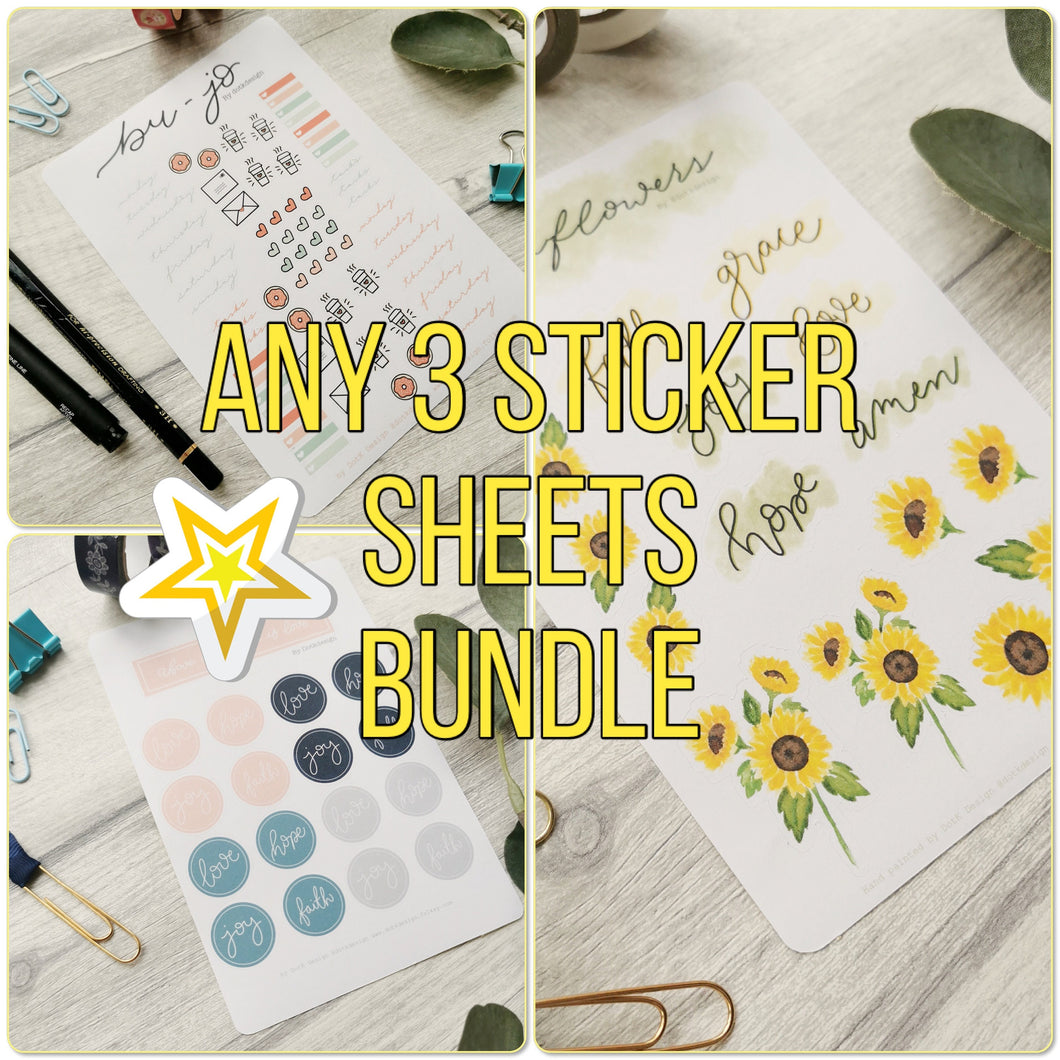 Pick ‘n’ Mix Any 3 Sticker Sheet Bundle