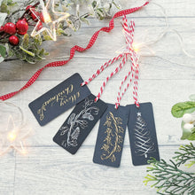 Load image into Gallery viewer, Christmas Gift tags - Copperplate Calligrapghy flourishes
