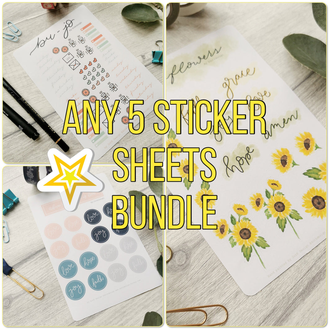 Pick ‘n’ Mix Any 5 Sticker Sheet Bundle