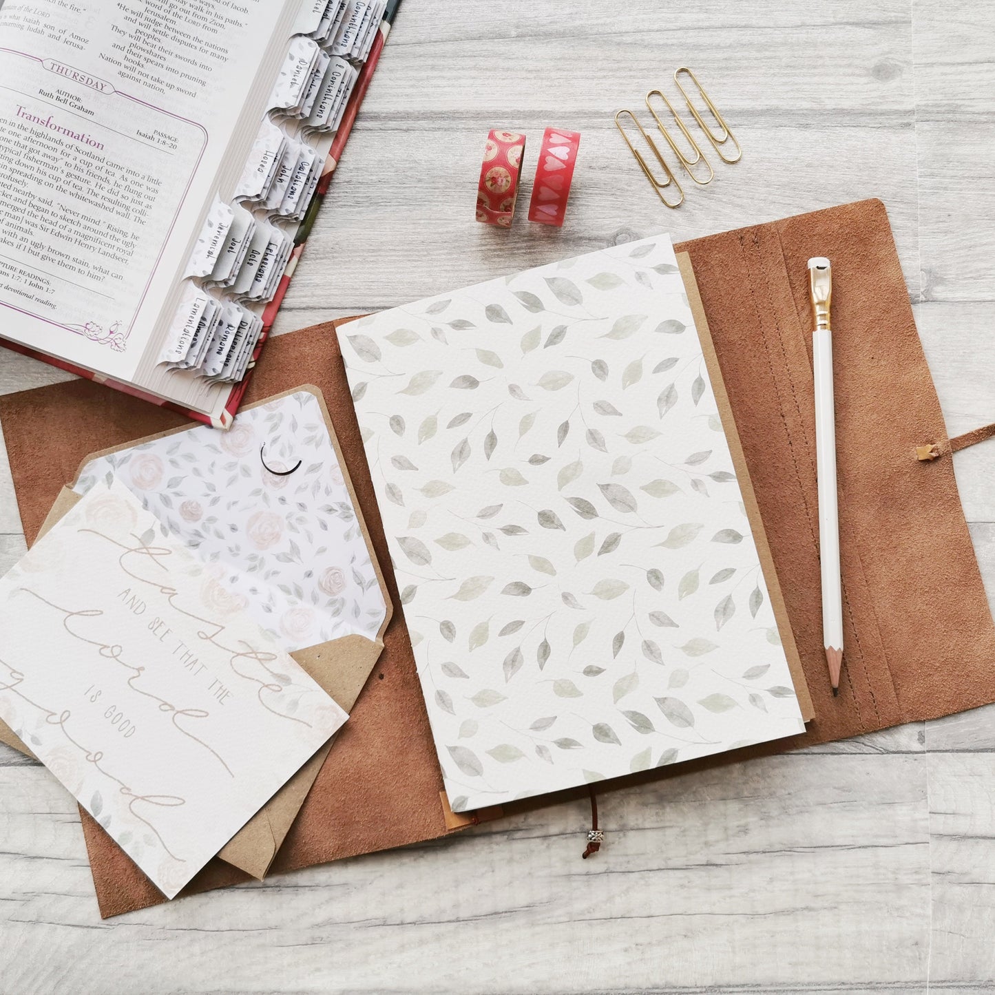 Blush Roses Leaves Dot Grid Journal