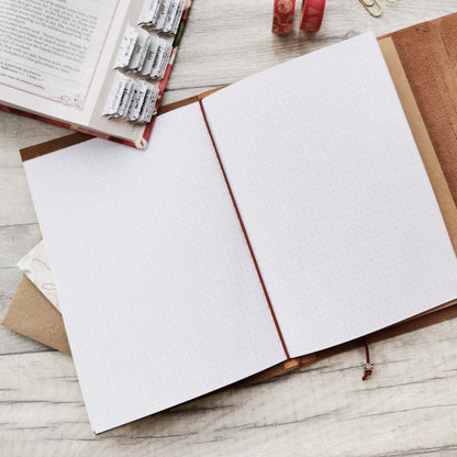 Blush Roses Leaves Dot Grid Journal
