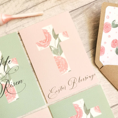 Easter Blessings - Watercolour Floral Easter Greetings Card
