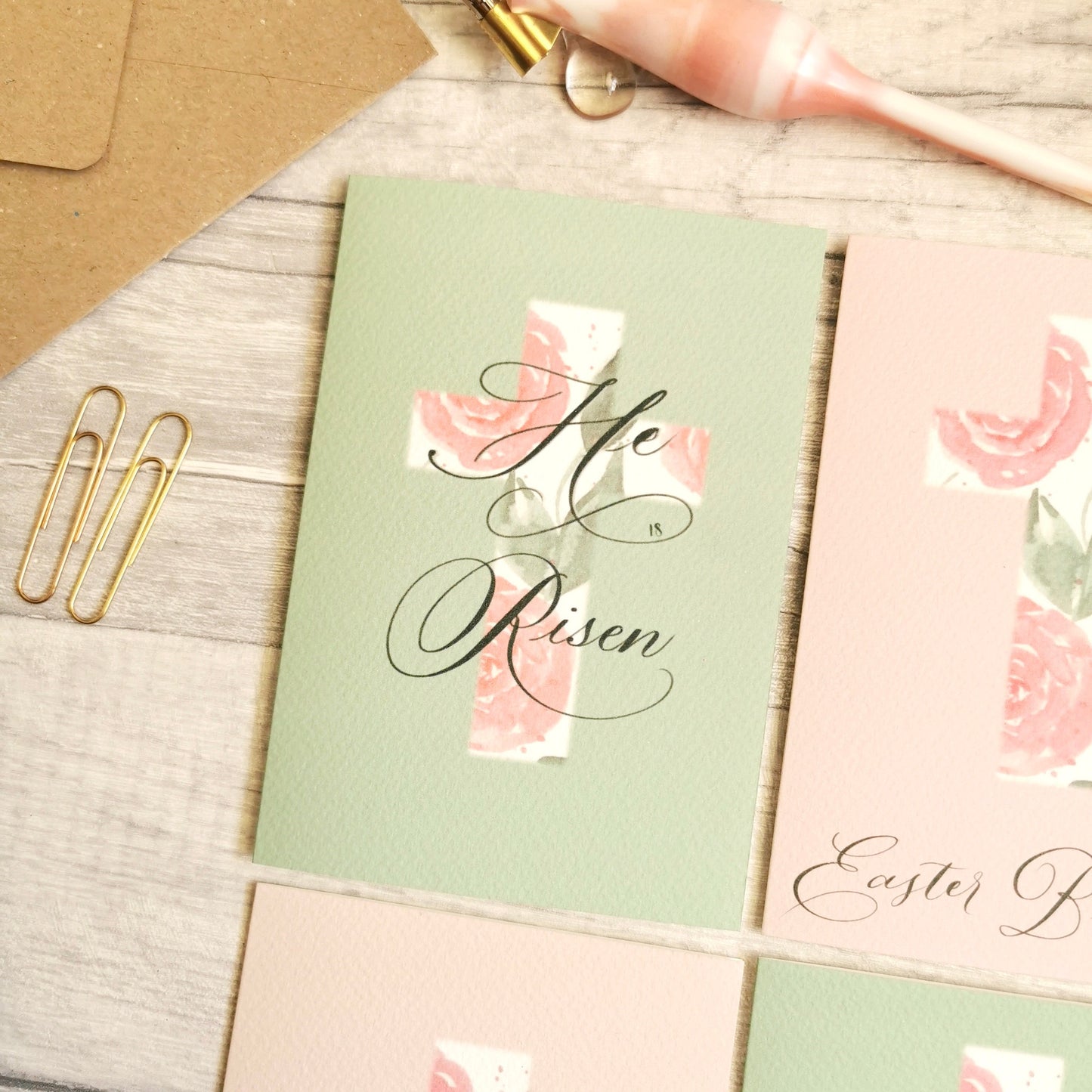 Easter Blessings - Watercolour Floral Easter Greetings Card
