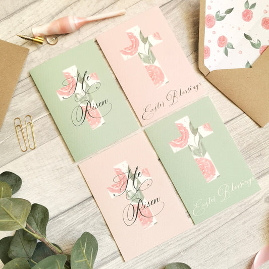 Easter Blessings - Watercolour Floral Easter Greetings Card