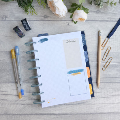 Heavens Declare - A5 Prayer Journal Discbound Paper Pack - Disc bound planner paper pack refill