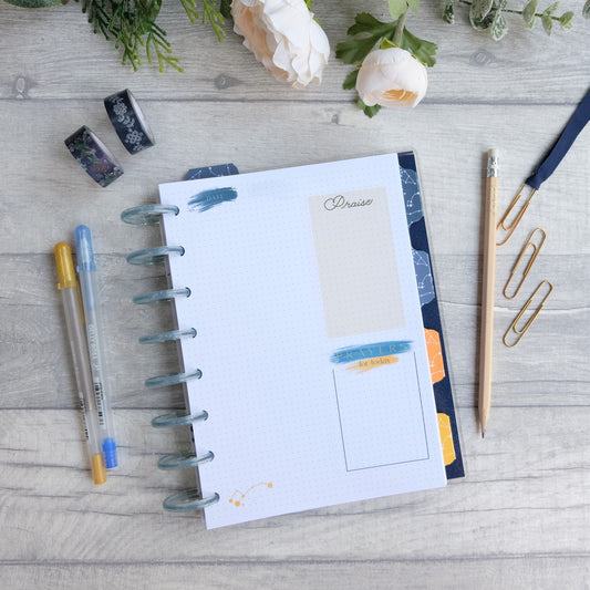Heavens Declare - A5 Prayer Journal Discbound Paper Pack - Disc bound planner paper pack refill