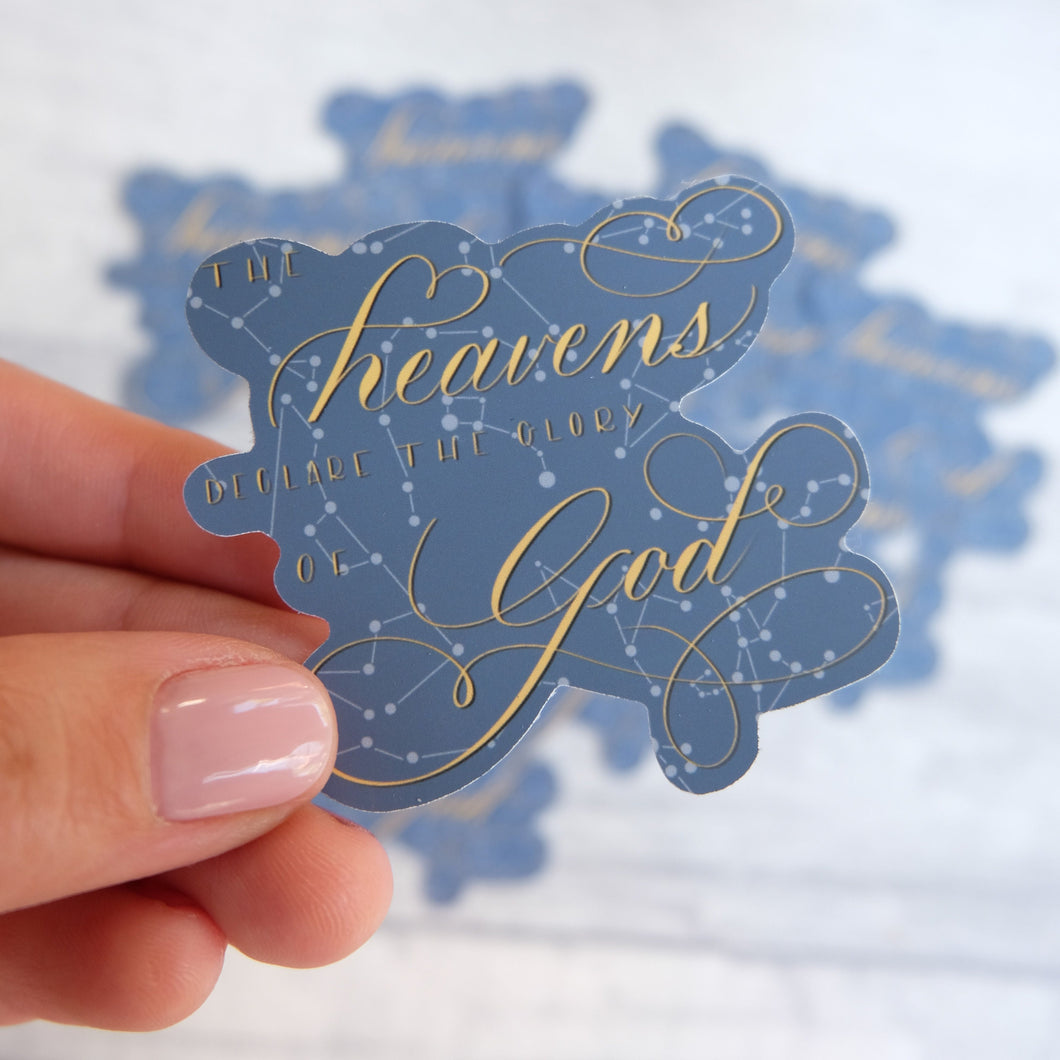 Heavens Declare - Waterproof Vinyl Sticker - Bible journaling sticker