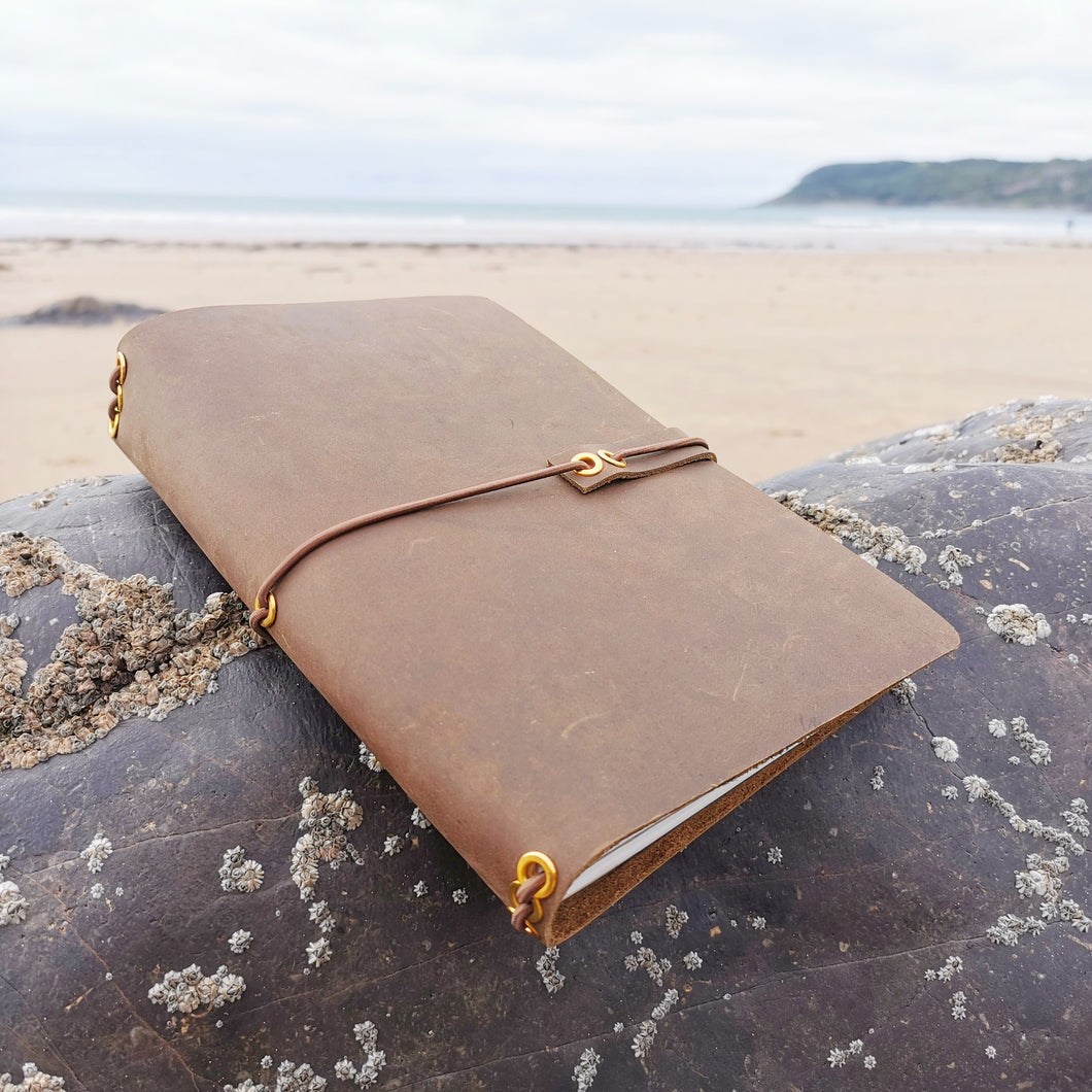 Real Leather Travelers Journal Cover - A5 Journal Cover Prayer - Prayer Journal