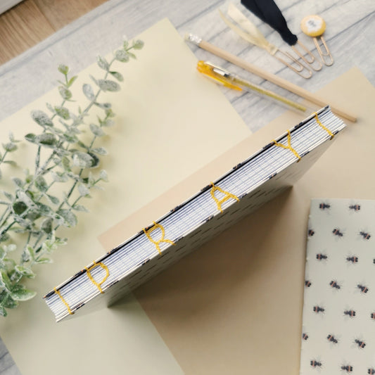 Your Word Is Like Honey - Hard Backed Watercolour Bee Prayer Journal - Coptic Stitched spine